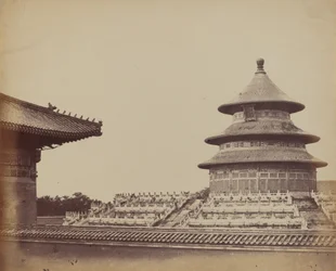 Himlens tempel från platsen där prästerna bränns, i den kinesiska staden... oktober 1860.