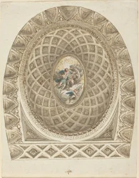 En Coffered Dome med Apollo och Phaeton