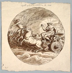 Apollo i vagn med Aurora och timmarna
