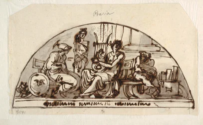 Design för en Lunett med Allegory of Poetry