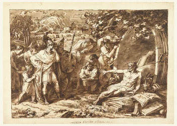 Teckning, Alexander den store och Diogenes, 1820-22