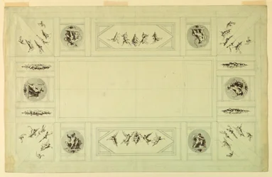 Teckning, Palazzo Quirinale, Rom;, 1812