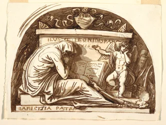 Teckning, Sepulkralmonument för Leonida Spada, 1815