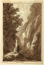Teckning, Vägen till Caprarola, ca 1813