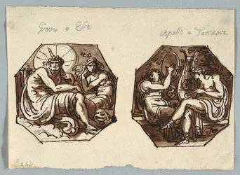 Jupiter och Hebe, Apollo och Terpsichore.