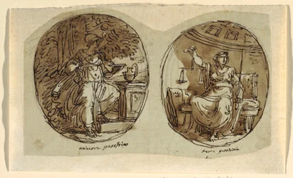 Minerva, Design för välvt tak, Sala dei Legislatori, Palazzo Conti-Sinibaldi, Faenza