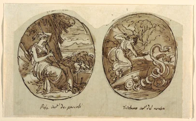 Pales, Triptolemus, Dekoration för ett valv, Sala dei Legislatori, Palazzo Conti-Sinibaldi