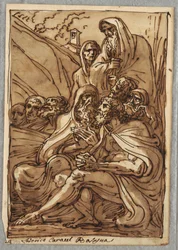Sankt Antonius och eremiterna, studie efter Lodovico Carracci