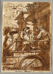 Studie av visitationen, efter Peter Paul Rubens