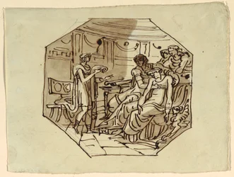 Vergilius läser Marcellus lov till Lucretia och Augustus, Palazzo Cavina, Faenza