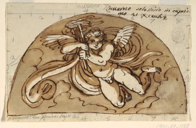 Vinter, Lunette för taket i Sala Ottagonale, Palazzo Milzetti, Faenza