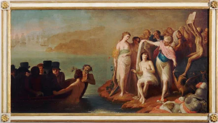 Italienska exilernas ankomst till Frankrike 1802 (målning, tidigt 1800-tal)