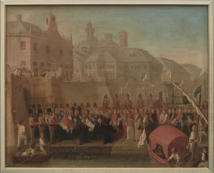 Genua. Besök i frihamnen av påven Pius VII den 5 maj 1815.