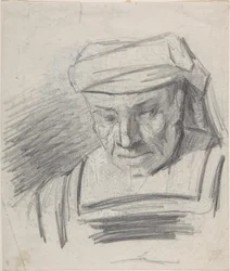 Huvud av en figur med turban