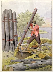 Robinson Crusoe bygger sin första bostad, 1930