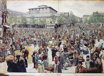 Marknaden i Les Halles, 1888
