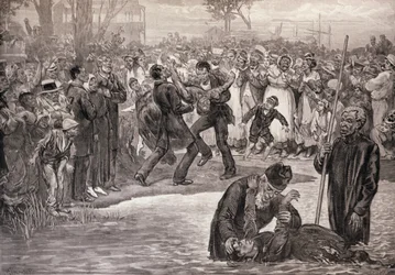 Dop av svarta människor i USA, ur ”The Illustrated London News”, 21 maj 1887