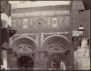 Kairo. El-Arhar-moskén, detaljer av portalen