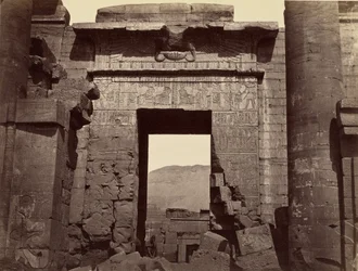 Detaljer av porten till templet, Medinet Habu