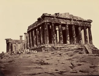 Parthenon, pris des propylees - Athenes. [Från norr - väster]
