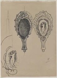 Design för en handspegel, ca. 1900-1902.