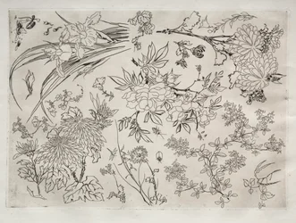 Middagsservering Rousseauservice: Blommor nr. 23, 1866.