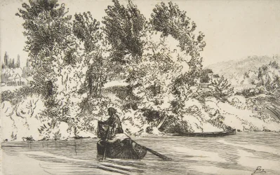 Fiskare med nät, 1868.