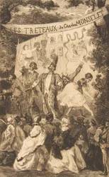 Frontispice för Les Treteaux de Monselet, 1859.