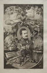 Frontispice för nya verk av Champfleury, The Friends of Nature: Portrait of Champfleury, 1859.