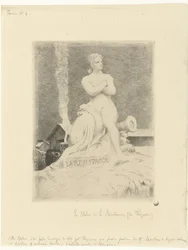 Staty La Résistance (motstånd) av Alexandre Falguière och soldater under belägringen av Paris La Motstånd Siège de Paris en 1870 (serietitel)