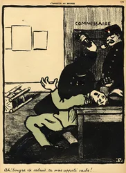 En polis slår en man med en flaska på en polisstation, från 