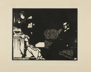Att göra sig redo för ett besök, skylt åtta från Intimacies, 1898