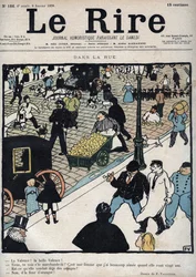 På gatan - Omslag till tidningen "" Le Rire"", av 6 januari 1898 teckning av Felix Vallotton