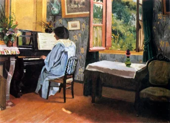 Dam vid pianot, 1904.