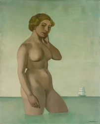 Naken med en fregatt, 1916