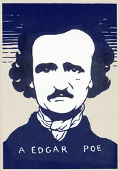 Porträtt av den amerikanske författaren och poeten Edgar Allan Poe (1809-1849), illustration av Felix Vallotton (1865-1925)