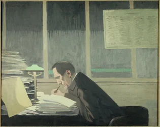 Porträtt av Felix Feneon (1861-1944), konstkritiker, journalist och tidskriftschef vid La revue blanche”” Målning av Felix Vallotton (1865-1925) (ec.suiss)