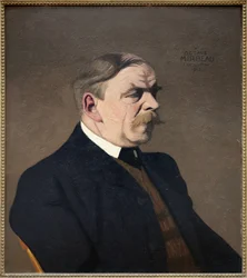 Porträtt av Octave Mirbeau (1848-1917), författare, fransk journalist, Oljemålning av Felix Vallotton (1865-1925), avrättad 1902. Fotografi, KIM Youngtae, Grenoble, Musee de Grenoble.