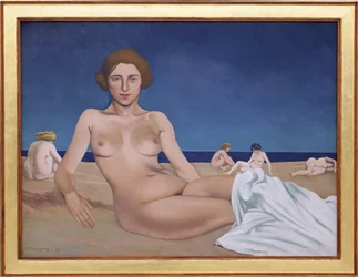 Sola på stranden. Målning av Felix Edouard Vallotton (1865-1925)