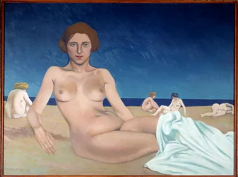 Sola på stranden Målning av Felix Vallotton (1865-1925) 1923 Rouen, Musee des Beaux Arts