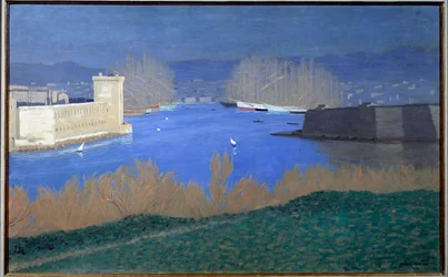 Utsikt över hamnen i Marseille Målning av Felix Vallotton (1865-1925) 1901 Privat samling - Utsikt över hamnen i Marseille. Målning av Felix Vallotton (1865-1925)