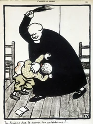 Du kommer att få reda på din katekes. - "The Christian School" av Félix Vallotton, i "L