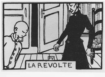 illustration till Morotshuvud (Poil de Carotte): ”la revolte” skriven av Jules Renard, i, ed. Flammarion (illustration)