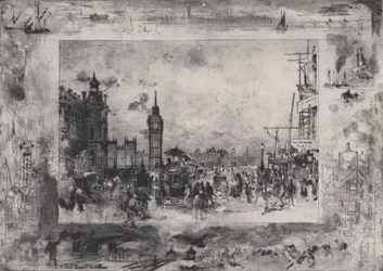 Westminster Bridge, eller Westminster Clock Tower, 1860-98.