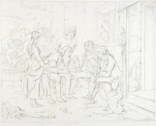 (Rip Van Winkle, illustration) Rip berättar sin fantastiska historia