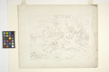 Illustrationer av legenden om Sleepy Hollow, tavla 6 (litografi)