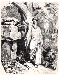 Människooffer av en gallisk druid, ur "Histoire de France" av L.P. Anquetil, 1851.