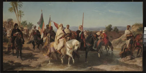 Porträtt som antas föreställa Cherif Boubaghla och Lalla Fatma n