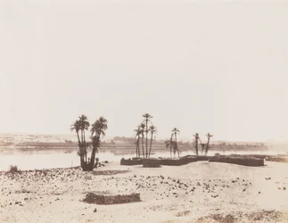 Dakkeh, Village et Rives du Nil (By och Nilens stränder, Dakkeh),1851-1852 (foto)
