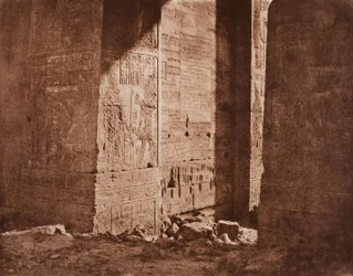 Första pylonen - fransk inskription ristad på den östra gränsen vid punkt H, ön Fila (Philae)
